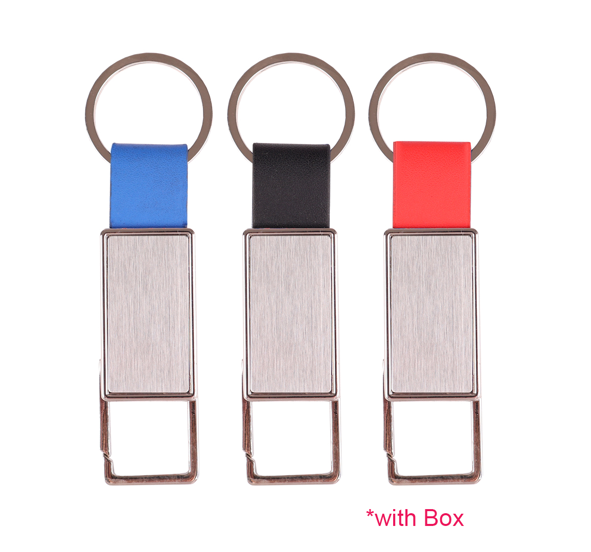 PU LEATHER KEYCHAIN W ZIN ALLOY PLATE