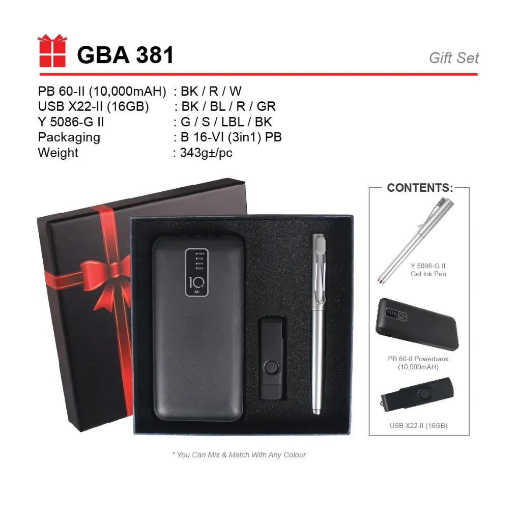 GIFT SET-PB 60-II+USB X-22-II+Y 5086-G-II+B 16-VI