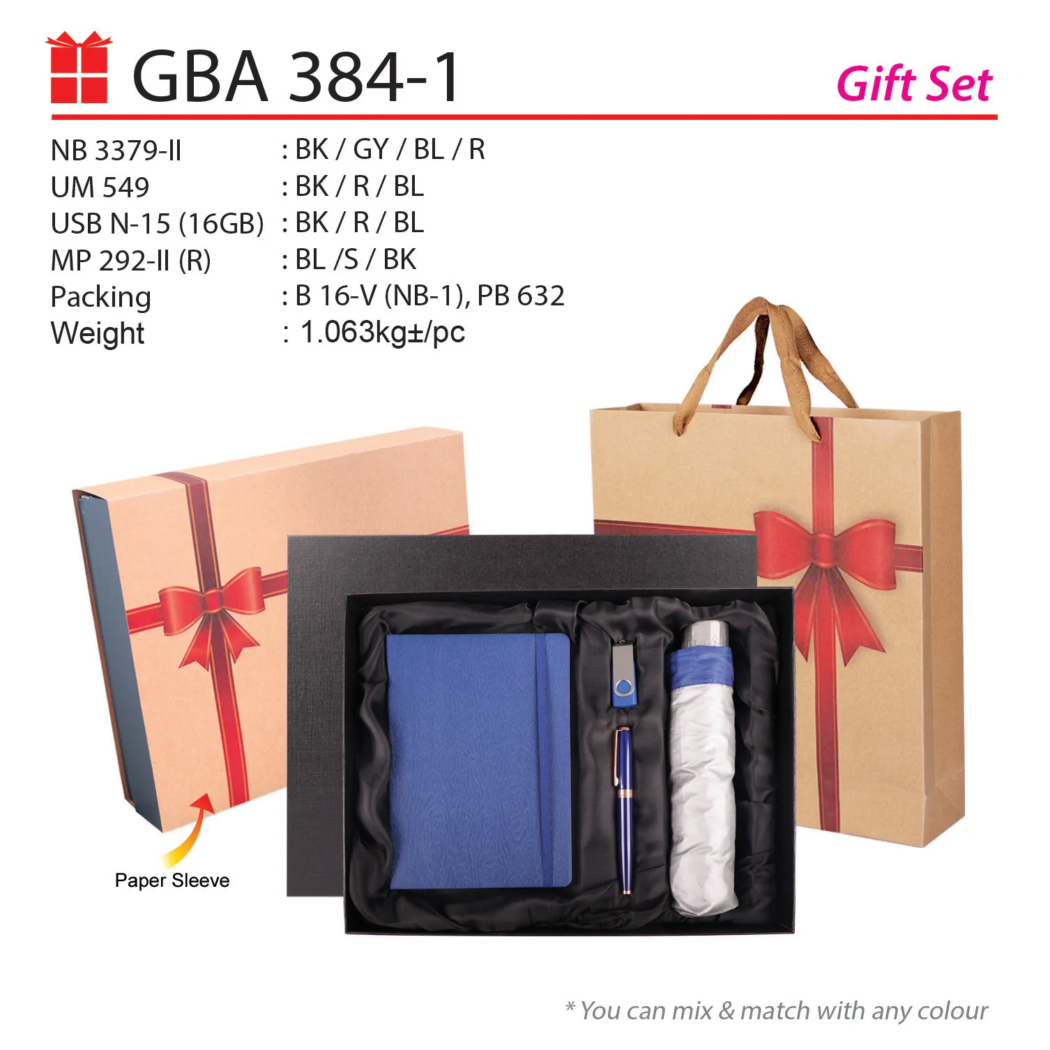 GIFT SET-NB 3379-II+UM 549+USB 15+MP 292-II-R+B 16-V(NB1)+PB 632