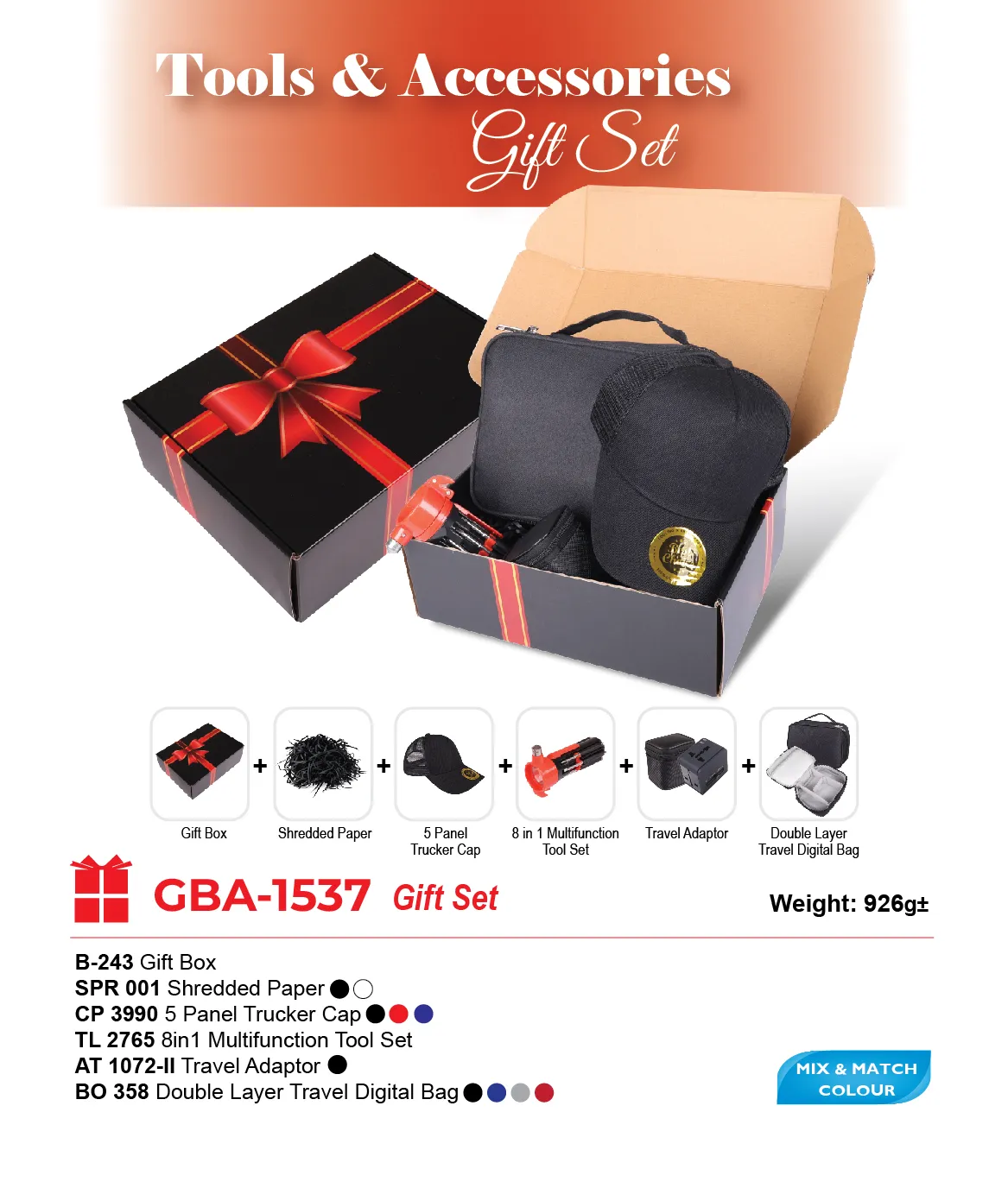 GIFT SET-B-243+SPR 001+CP 3990+TL 2765+AT 1072-II+BO 358