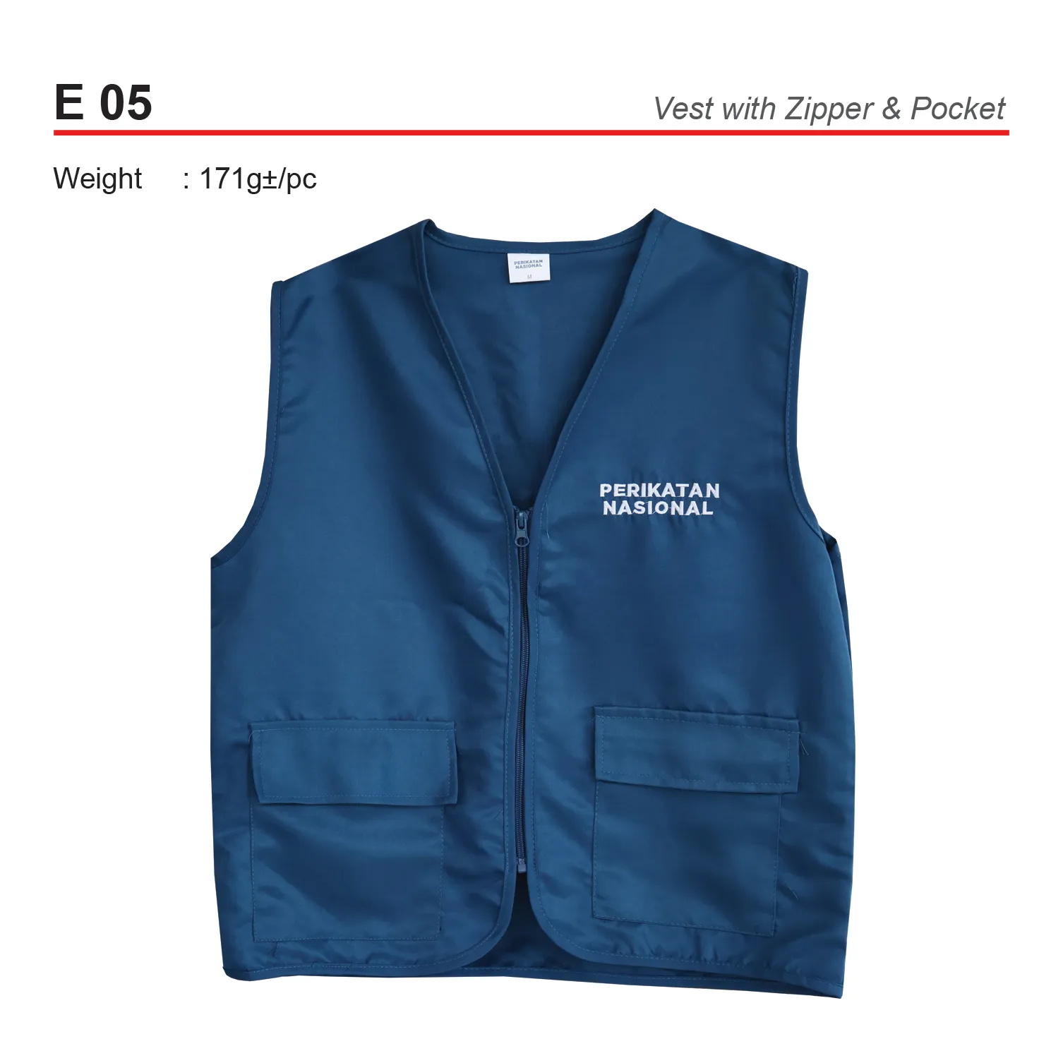 VEST WITH ZIPPER & POCKET