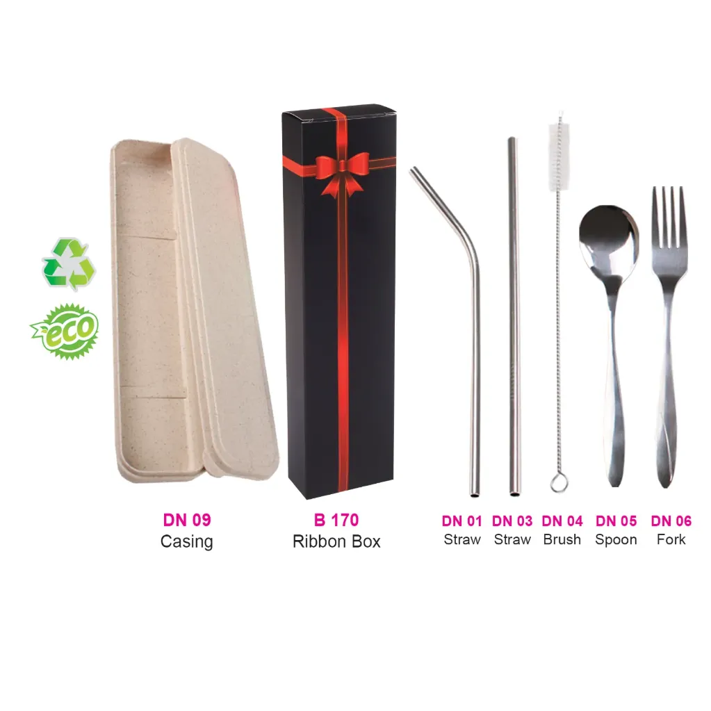 STRAW & CUTLERY SET (5 IN 1)
