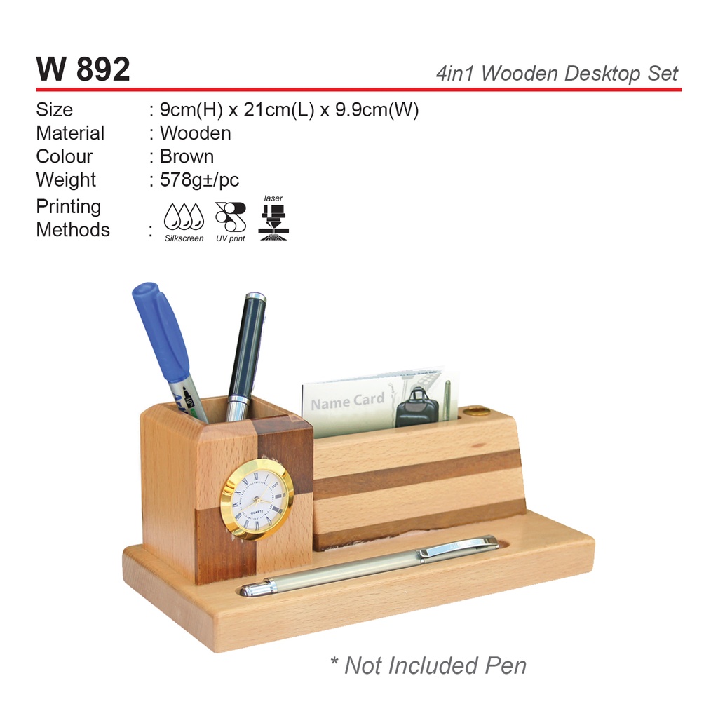 [W-892] 4 IN 1 WOODEN DESKTOP SET