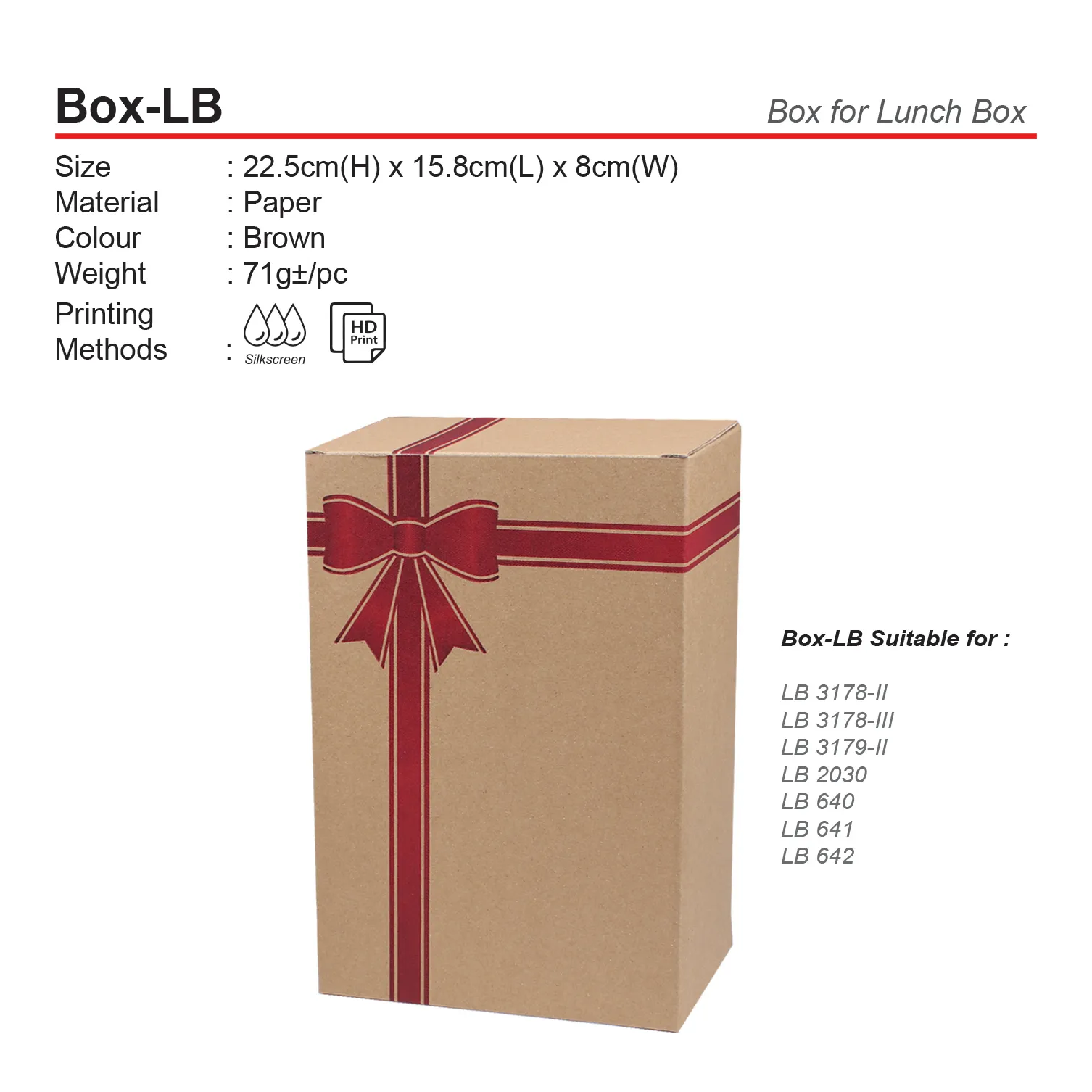 BOX FOR LUNCH BOX(3178 II/3179 II/LB 2030/642/641/640/2034)