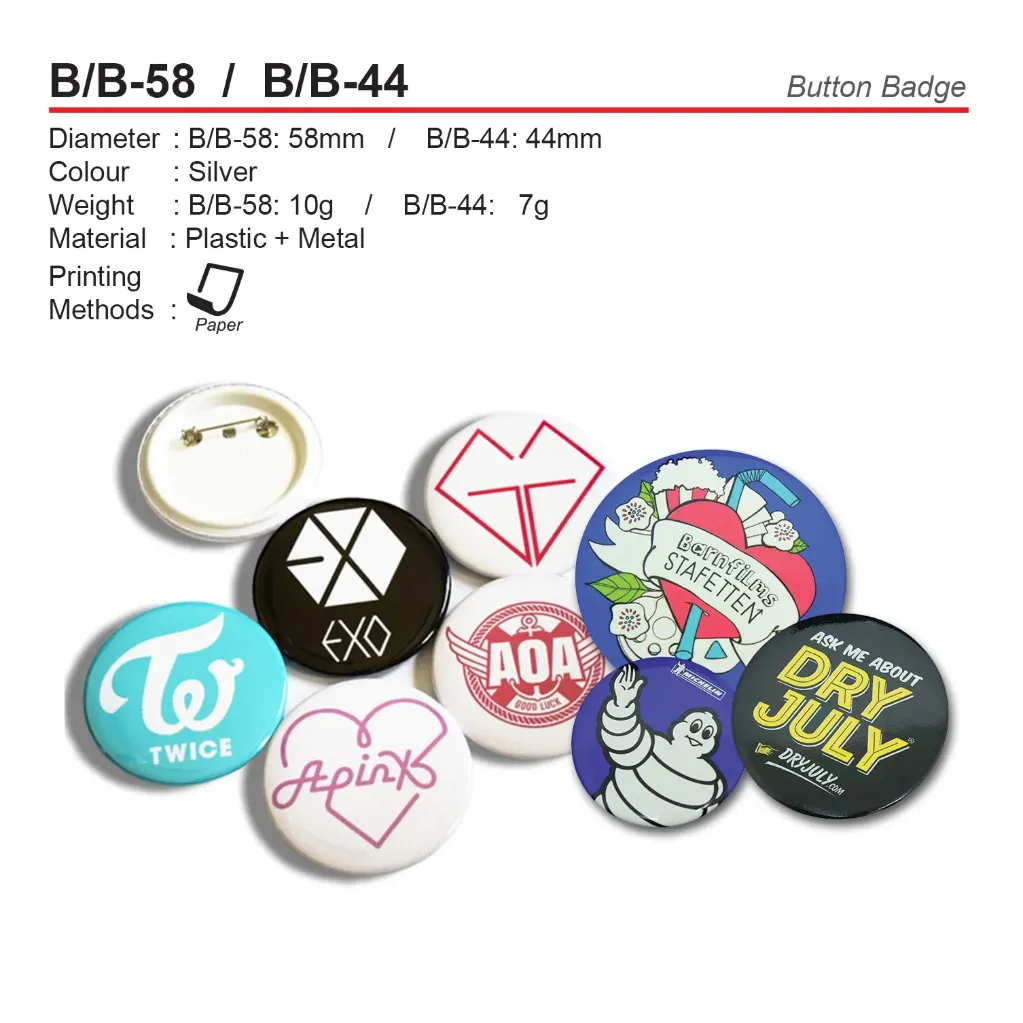 [BBG-44] BUTTON BADGE - 44MM (MOQ - 100pcs)