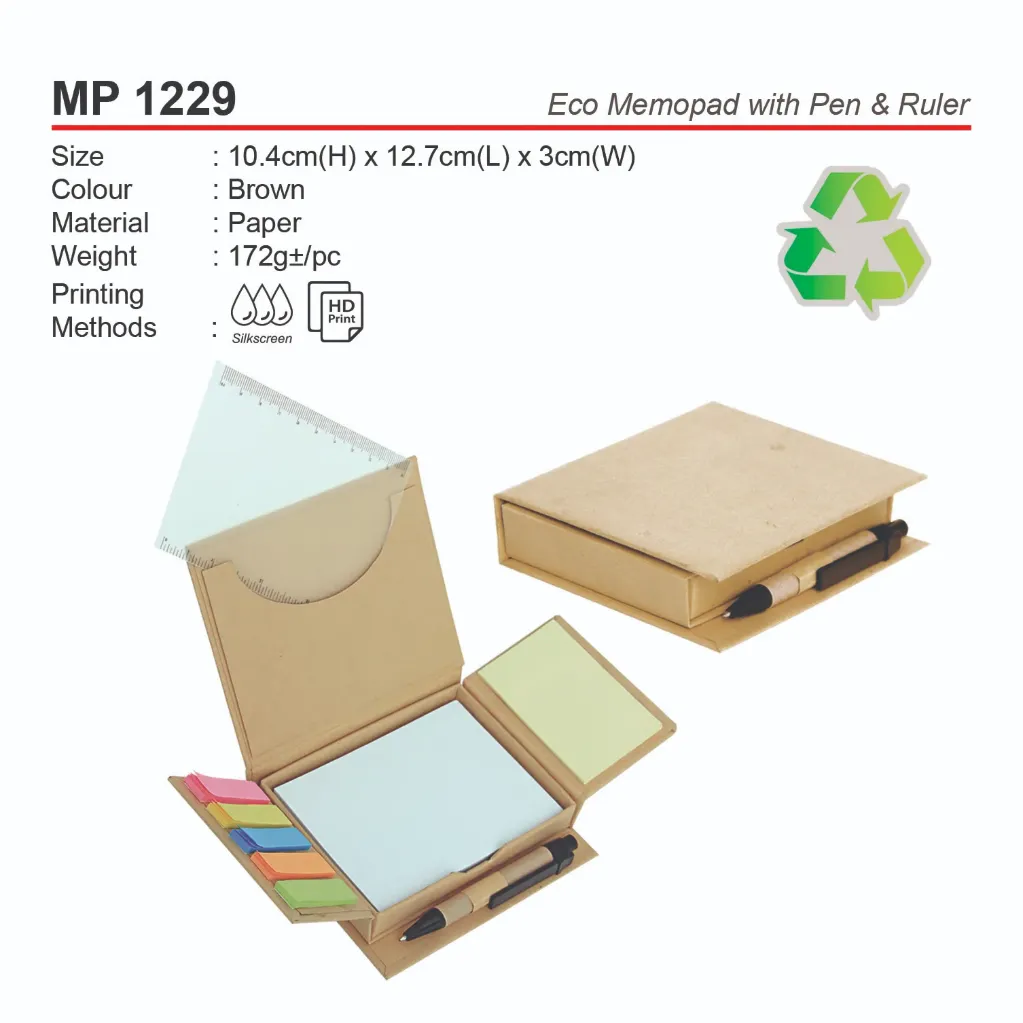 ECO MEMOPAD W PEN & RULER